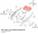 Diagram preview: HH collar screw M8x18 ISA40 SS (C0000250801800S)