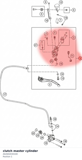 Diagram preview: clutch master cylinder (A62602030100)