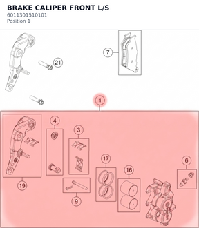 Diagram preview: BRAKE CALIPER FRONT L/S (6011301510101)