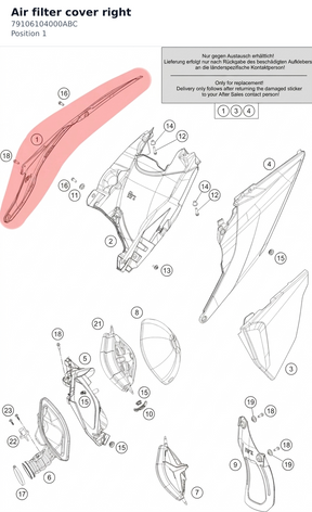Diagram preview: Air filter cover right (79106104000ABC)