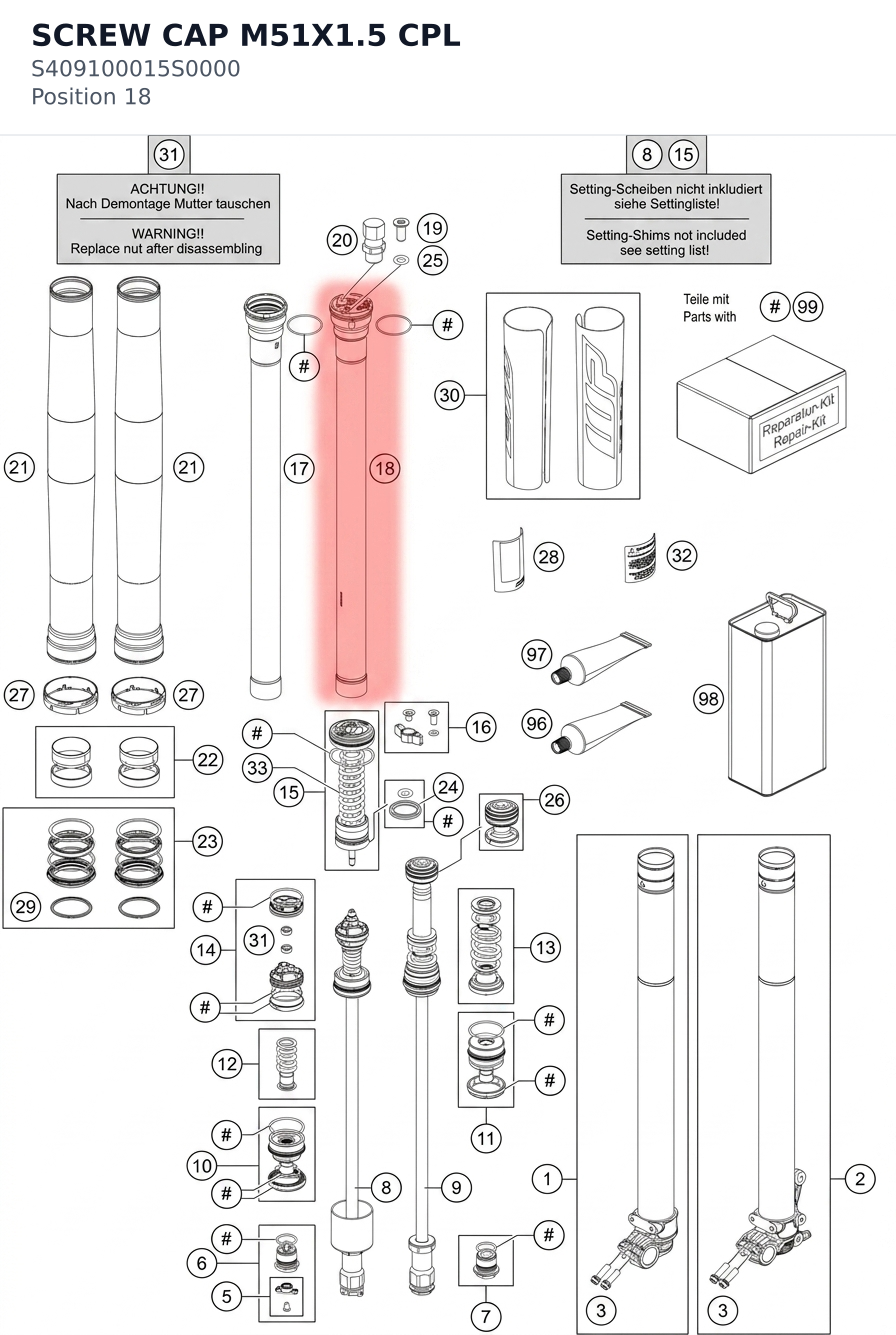 Diagram preview: SCREW CAP M51X1.5 CPL (S409100015S0000)