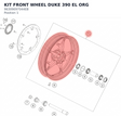 Diagram preview: KIT FRONT WHEEL DUKE 390 EL ORG (96309097044EB)