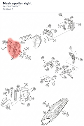Diagram preview: Mask spoiler right (64108002000CC)