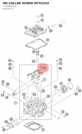 Diagram preview: HH COLLAR SCREW M7X1X42 (77330067142)