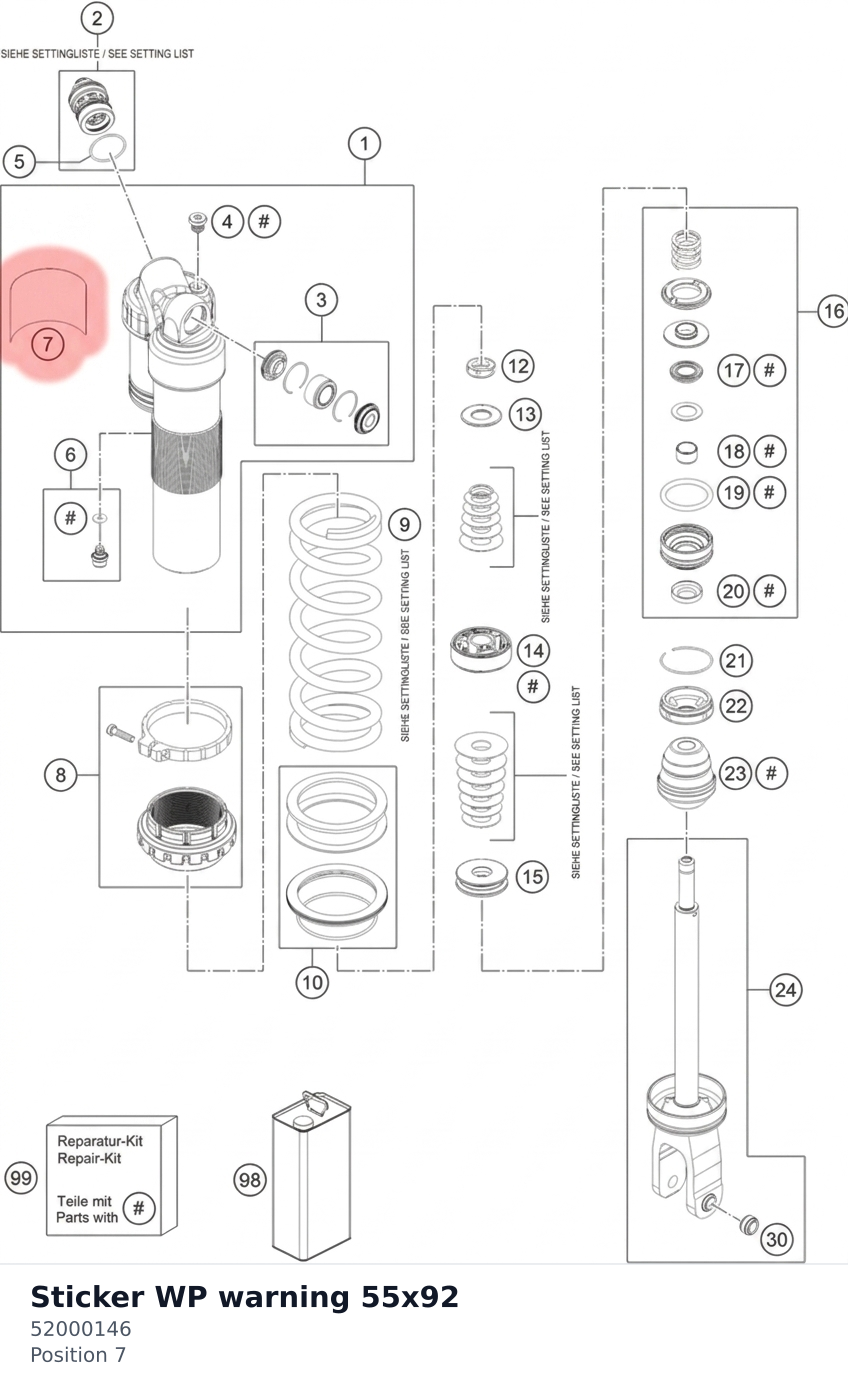 Diagram preview: Sticker WP warning 55x92 (52000146)
