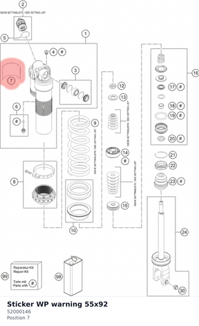Diagram preview: Sticker WP warning 55x92 (52000146)