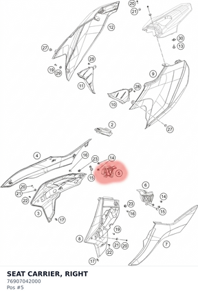 Diagram preview: SEAT CARRIER, RIGHT (76907042000)