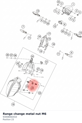 Diagram preview: Range change metal nut M6 (93008082010)
