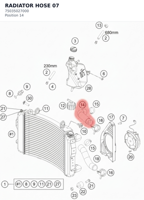Diagram preview: RADIATOR HOSE               07 (75035027000)