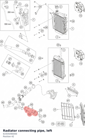 Diagram preview: Radiator connecting pipe, left (61935090000)