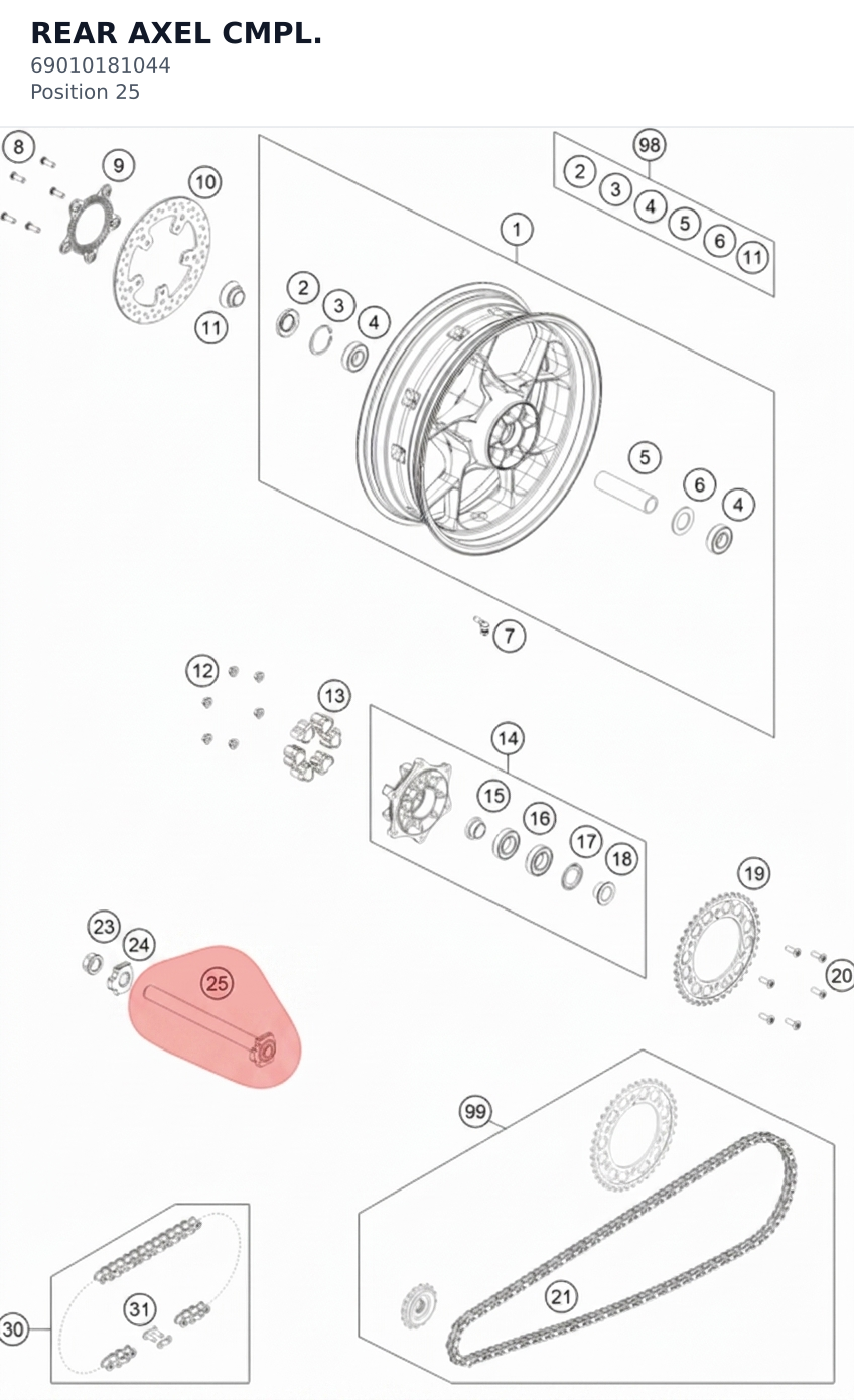 Diagram preview: REAR AXEL CMPL. (69010181044)