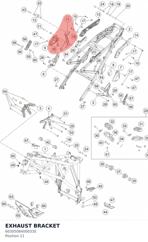 Diagram preview: EXHAUST BRACKET (6030508400033S)