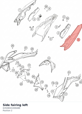 Diagram preview: Side fairing left (63508041000ABE)