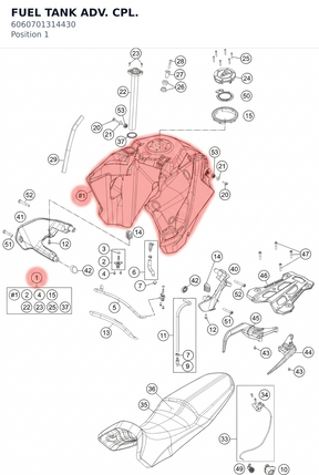Diagram preview: FUEL TANK ADV. CPL. (6060701314430)