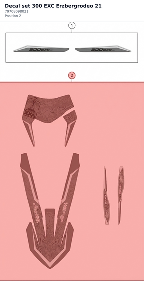 Diagram preview: Decal set 300 EXC Erzbergrodeo 21 (79708098021)