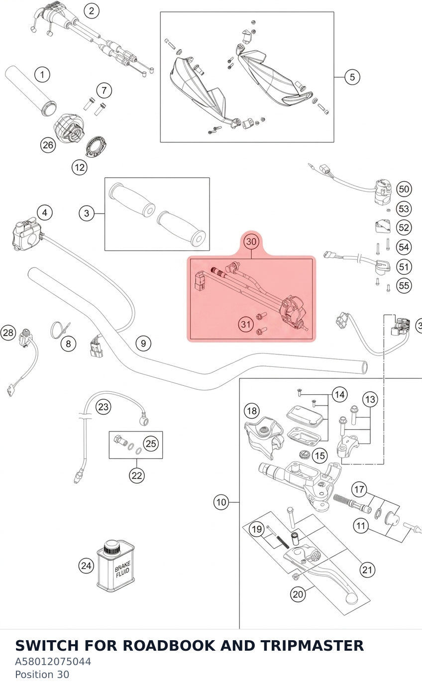 Diagram preview: SWITCH FOR ROADBOOK AND TRIPMASTER (A58012075044)