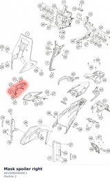 Diagram preview: Mask spoiler right (A61008004000C1)