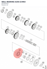 Diagram preview: BALL BEARING 6204-Z/HN3 (J625062041)