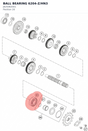 Diagram preview: BALL BEARING 6204-Z/HN3 (J625062041)