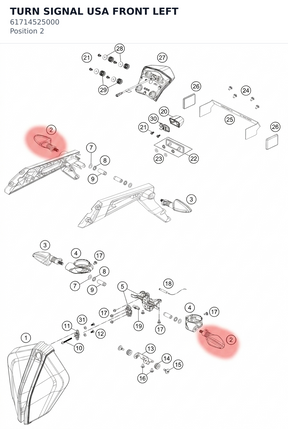 Diagram preview: TURN SIGNAL USA FRONT LEFT (61714525000)