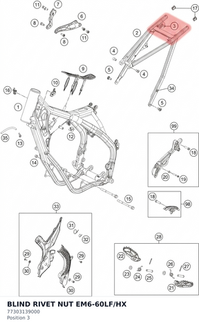 Diagram preview: BLIND RIVET NUT EM6-60LF/HX (77303139000)