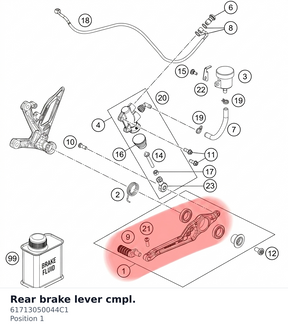 Diagram preview: Rear brake lever cmpl. (61713050044C1)