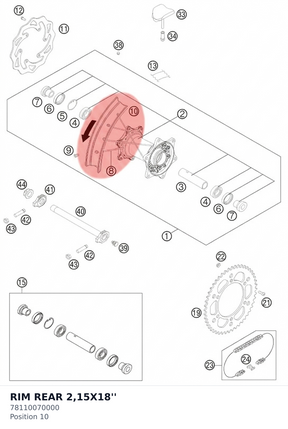 Diagram preview: RIM REAR 2,15X18'' (78110070000)