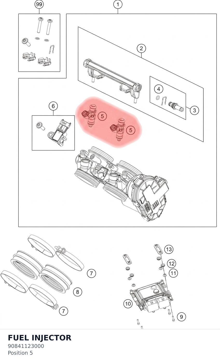 Diagram preview: FUEL INJECTOR (90841123000)