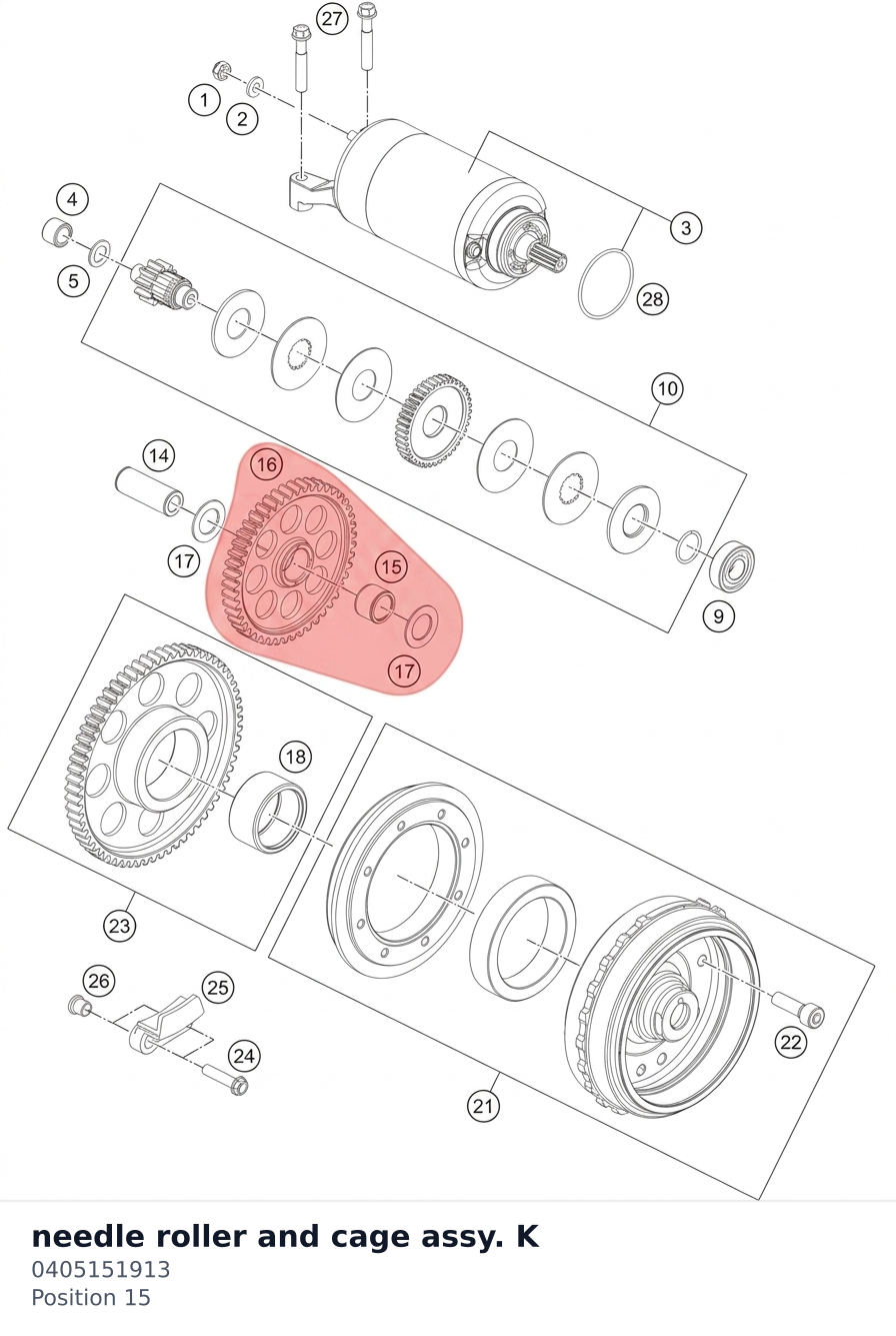 Diagram preview: needle roller and cage assy. K (0405151913)