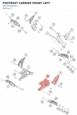 Diagram preview: FOOTREST CARRIER FRONT LEFT (96203038000C1)