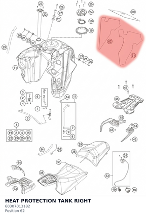 Diagram preview: HEAT PROTECTION TANK RIGHT (60307013182)