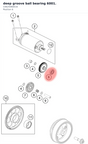 Diagram preview: deep groove ball bearing 6001. (C0625060016)