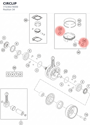 Diagram preview: CIRCLIP (77230174000)