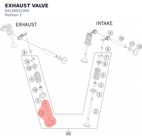Diagram preview: EXHAUST VALVE (94136031000)