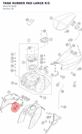 Diagram preview: TANK RUBBER PAD LARGE R/S (90107073000)