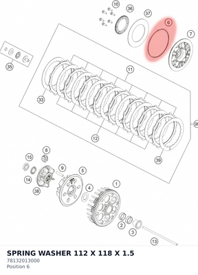 Diagram preview: SPRING WASHER 112 X 118 X 1.5 (78132013000)