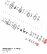Diagram preview: Sprocket nut M20x1.5 (C90033032300)