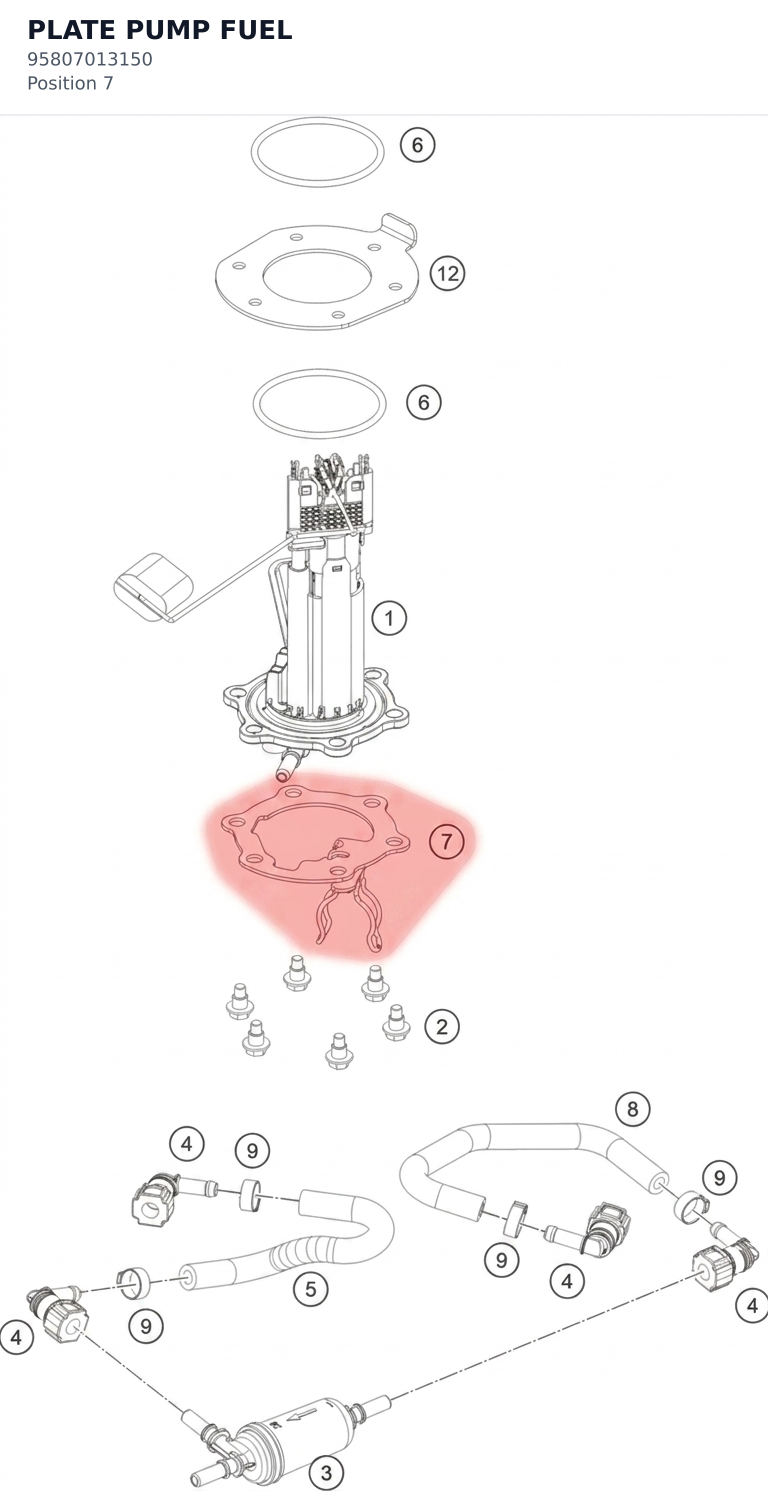 Diagram preview: PLATE PUMP FUEL (95807013150)