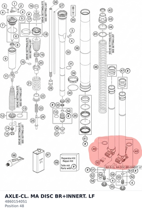 Diagram preview: AXLE-CL. MA DISC BR+INNERT. LF (48601540S1)