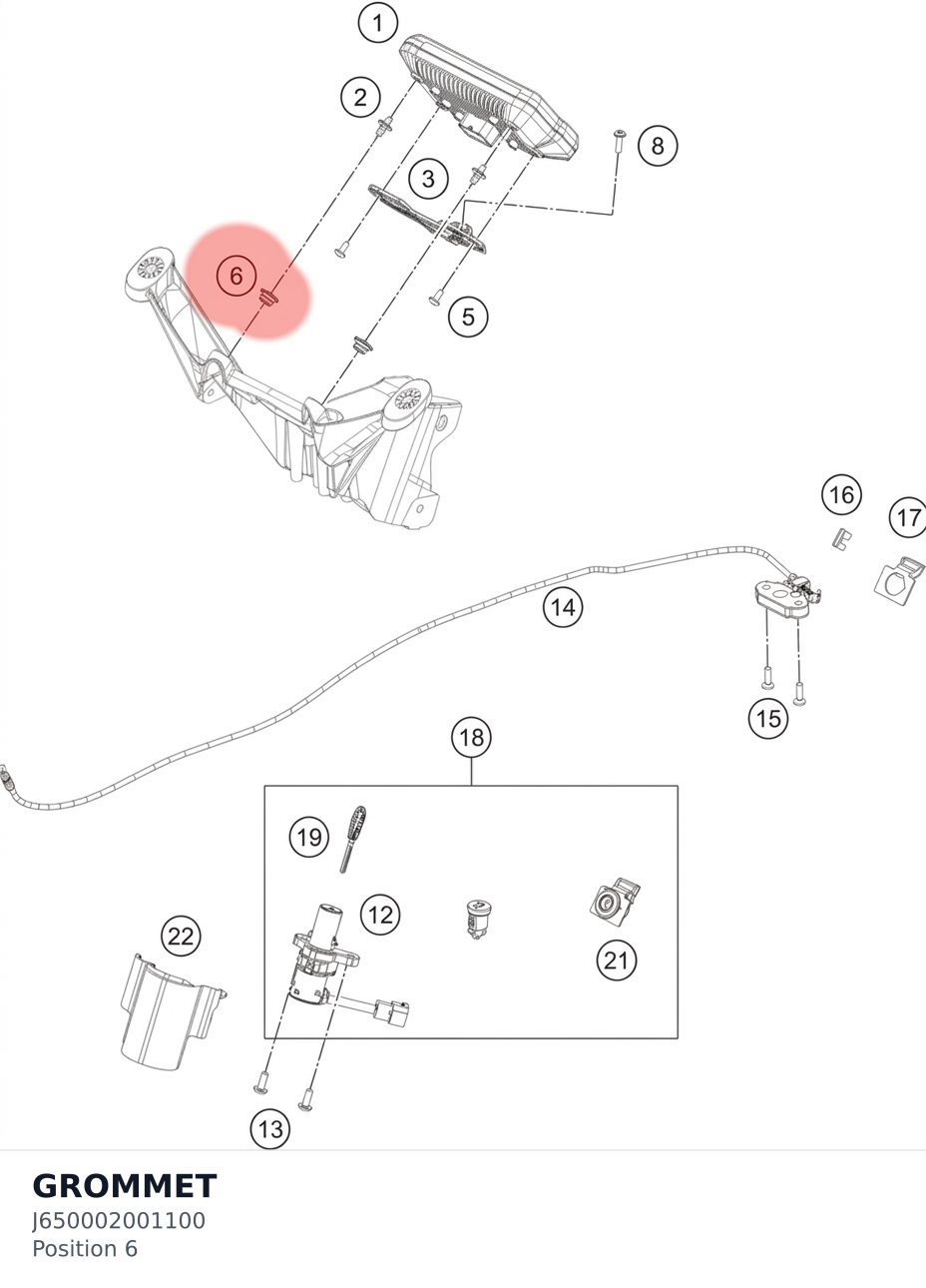 Diagram preview: GROMMET (J650002001100)
