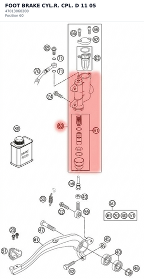 Diagram preview: FOOT BRAKE CYL.R. CPL. D 11 05 (47013060200)