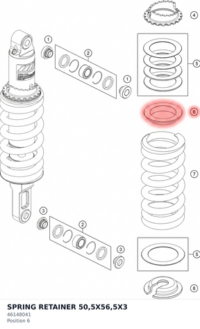 Diagram preview: SPRING RETAINER 50,5X56,5X3 (46148041)