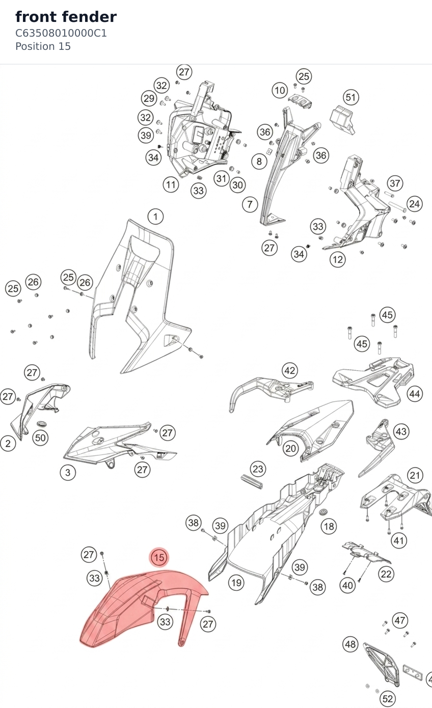Diagram preview: front fender (C63508010000C1)