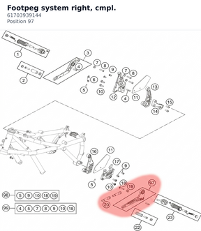 Diagram preview: Footpeg system right, cmpl. (61703939144)
