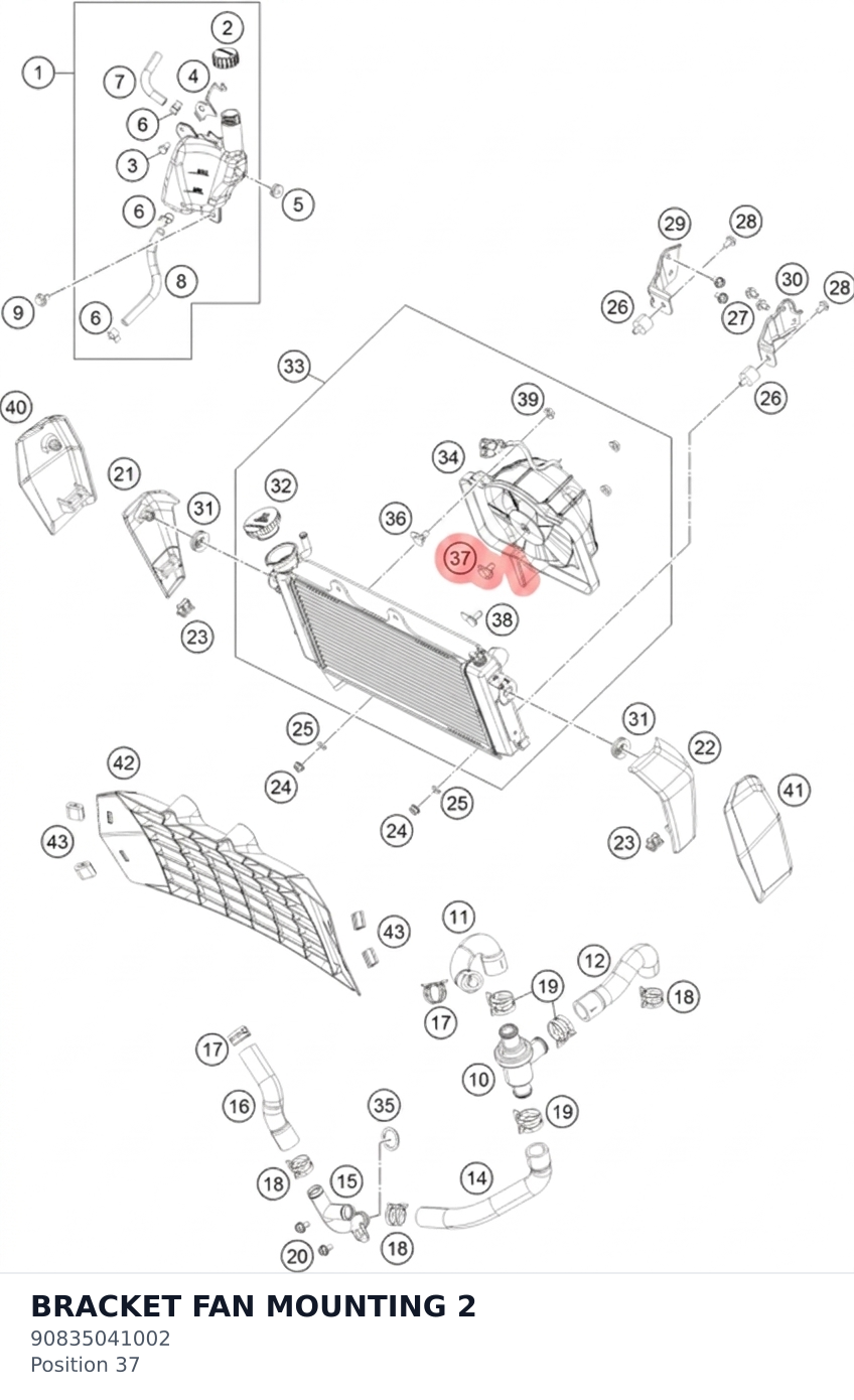 Diagram preview: BRACKET FAN MOUNTING 2 (90835041002)