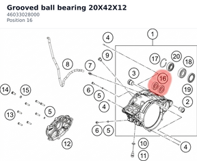 Diagram preview: Grooved ball bearing  20X42X12 (46033028000)