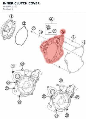 Diagram preview: INNER CLUTCH COVER (46230001100)
