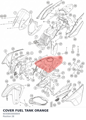 Diagram preview: COVER FUEL TANK ORANGE (6030803000004)