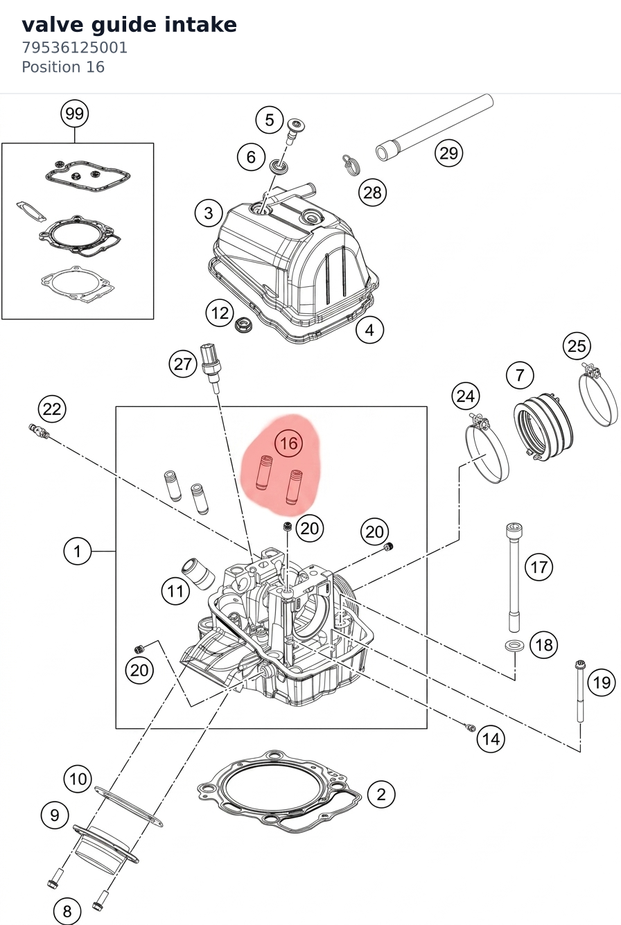 Diagram preview: valve guide intake (79536125001)