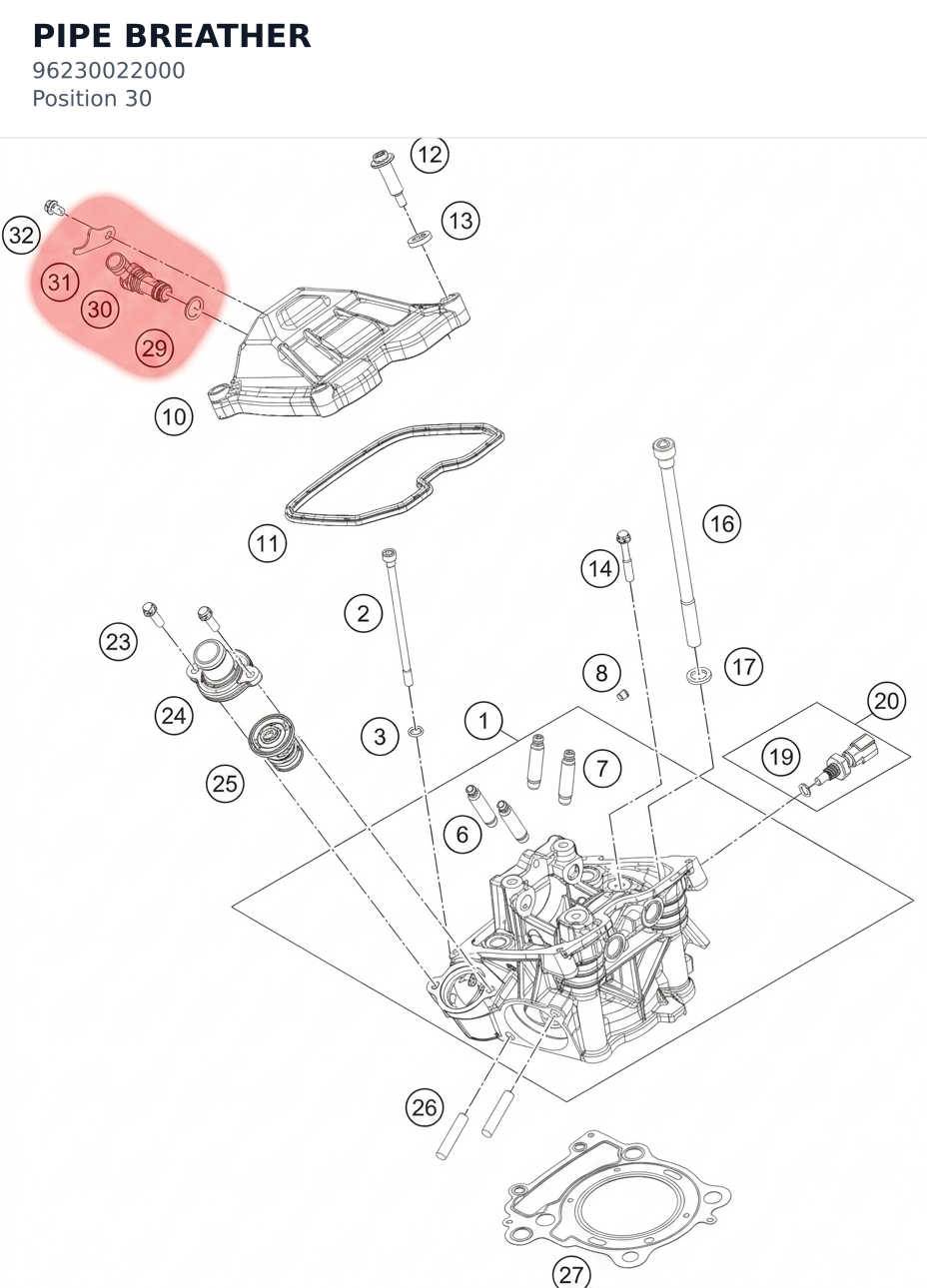Diagram preview: PIPE BREATHER (96230022000)